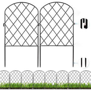 24 Pack,26Ft (L) X 24in (H) Black Mesh Rustproof Metal Fence, Animal Barrier